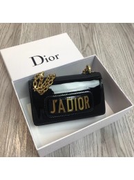 Replica MINI Jadior flap bag metallic mirror calfskin M9002 black JH07499aG64