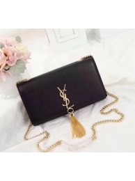 Replica SAINT LAURENT Kate Tassel Monogram small leather cross-body bag 499859 black JH08078BL42