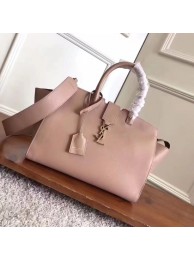 Replica SAINT LAURENT Monogram Cabas small leather tote 3807 pink JH08114qE46