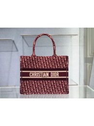 Replica SMALL DIOR BOOK TOTE Burgundy Dior Oblique Embroidered Velvet M1287Z JH06852Aj18