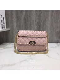 Replica Top VALENTINO Rockstud small quilted leather shoulder bag 77562 pink JH09738Zf62