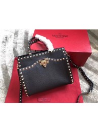 Replica VALENTINO Candy Rockstud quilted leather shoulder bag 0650 black JH09848BL42