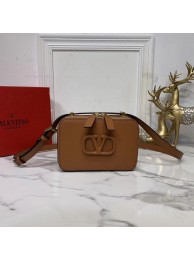 Replica VALENTINO Origianl leather shoulder bag V0020 brown JH09652UD97