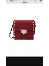 Replica VALENTINO Origianl leather shoulder bag V0182 red JH09625XB19