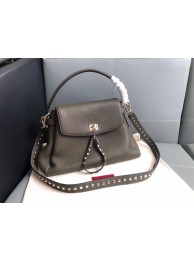 Replica VALENTINO Rockstud leather tote 4987 Chocolates JH09829EX20