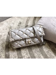 Replica VALENTINO VLOCK Origianl leather shoulder bag 0053 grey JH09510dA35