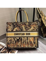 Replica YELLOW AND BLACK DIOR BOOK TOTE DIOR ANIMALS EMBROIDERED CANVAS BAG M16E JH07060ap60