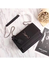 Replica Yves Saint Laurent Monogramme Cross-body Shoulder Bag 26606 Black JH08330dA35