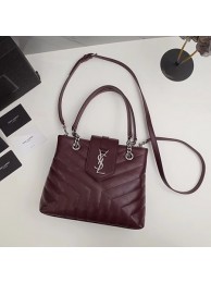 Replica Yves saint Laurent Original loulou Calf leather Shoulder Bag 502717 wine JH08194Ip92