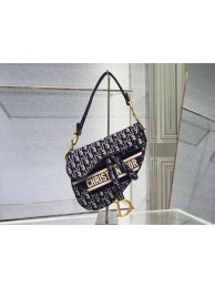 SADDLE BAG Dior Oblique Embroidered Velvet C0044 blue JH06866kD96