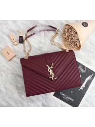 Saint Laurent Classic Monogramme Caviar Leather Flap Bag 26588 wine JH08162ck22