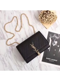 SAINT LAURENT Kate leather cross-body bag 2658 black JH08067Bz34