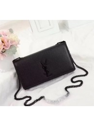 SAINT LAURENT Kate Monogram leather shoulder bag 499860 black JH08076eq83