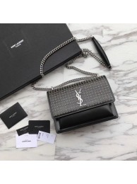 SAINT LAURENT leather shoulder bag Y550228 black JH07958KY38