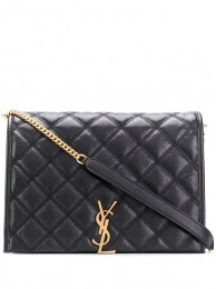 SAINT LAURENT leather shoulder bag Y579607 black JH07797Ga14