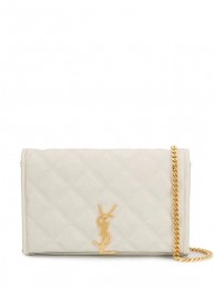 SAINT LAURENT leather shoulder bag Y585031 white JH07794zr86