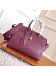 SAINT LAURENT Monogram Cabas small leather tote 3807 Purple JH08111mT16