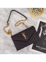 SAINT LAURENT Monogram leather cross-body bag 70799 black JH08061KG16