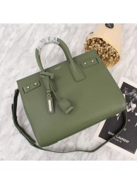 SAINT LAURENT Sac de Jour Slouch small grained leather 5711 green JH08096SL88