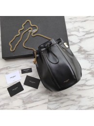 SAINT LAURENT Teddy leather bucket bag Y550168 black JH07959Nq93