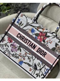 SMALL DIOR BOOK TOTE Multicolor Mille Fleurs Embroidery M1296ZW JH06823tQ92