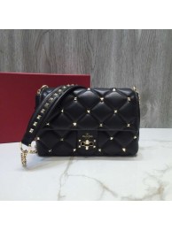 VALENTINO Candy quilted leather cross-body bag 0072 black JH09766AS50