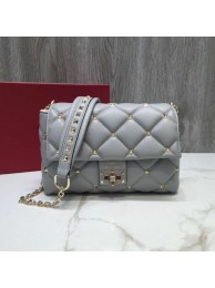 VALENTINO Candy quilted leather cross-body bag 0072 grey JH09768Sy67