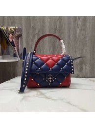 VALENTINO Candy Rockstud quilted leather shoulder bag 6019 blue&red JH09791LJ17