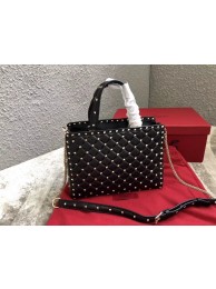 VALENTINO Candystud quilted leather tote 0061 black JH09866SL88