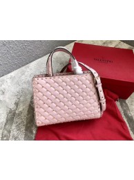 VALENTINO Candystud quilted leather tote 0061 pink JH09867fo19