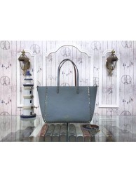 Valentino Garavani Rockstud Reversible Medium Double Handle Shopping Bag 76355 Light Blue JH09897iZ32