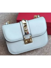 Valentino Garavani Small Chain Shoulder Bag Calfskin JW2B0312VIT Light Blue JH09840qa98