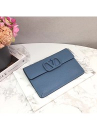 VALENTINO Origianl leather 065 Clutch bag blue JH09574Pu45