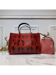 VALENTINO Origianl Leather Bag Butterfly Embossing V0099F Red JH09668rt58