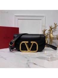 VALENTINO Origianl leather shoulder bag V0030 black JH09641Dd98