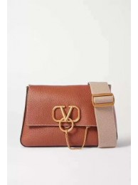 VALENTINO Origianl leather shoulder bag V0888 brown JH09539Vu52