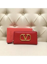 VALENTINO Origianl leather Zipped Wallet VG0088 red JH09521aT18