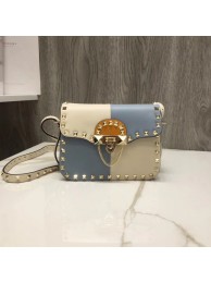 Valentino Original Leather cross-body bag 38021 blue&white JH09875Ea63