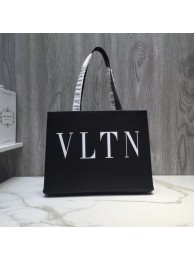 VALENTINO Rockstud grained leather shopper bag V2052 black JH09809Ym74