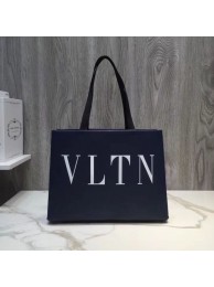 VALENTINO Rockstud grained leather shopper bag V2052 dark blue JH09808gC81