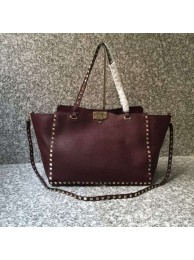 VALENTINO Rockstud large tote 0973 dark red JH09748qx37