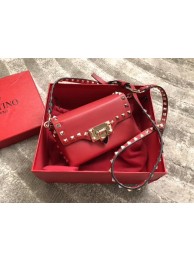 VALENTINO Rockstud leather cross-body bag 04235 red JH09831KG16