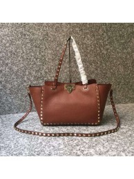 VALENTINO Rockstud medium tote 0972 brown JH09739ty35