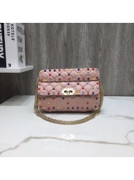 VALENTINO Rockstud small quilted leather shoulder bag A77562 pink JH09736kg81