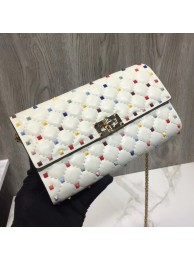 VALENTINO Rockstud Spike quilted clutch 72610 white JH09729Nq93