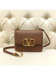 VALENTINO VLOCK Origianl leather shoulder bag 0905 brown JH09545bR82