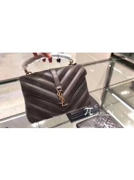 YSL Classic Calfskin Leather Flap Bag 2802 gray JH08243bz90