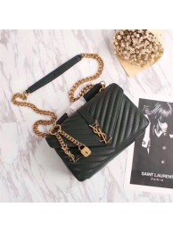 YSL Flap Bag Calfskin Leather 26611 green JH08236Fs54