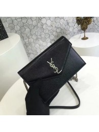 ysl small kate satchel original Calf leather 2822 black silver chain JH08202BM34