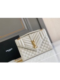 Yves Saint Laurent Calfskin Leather 487206 white&gold JH07703ul51